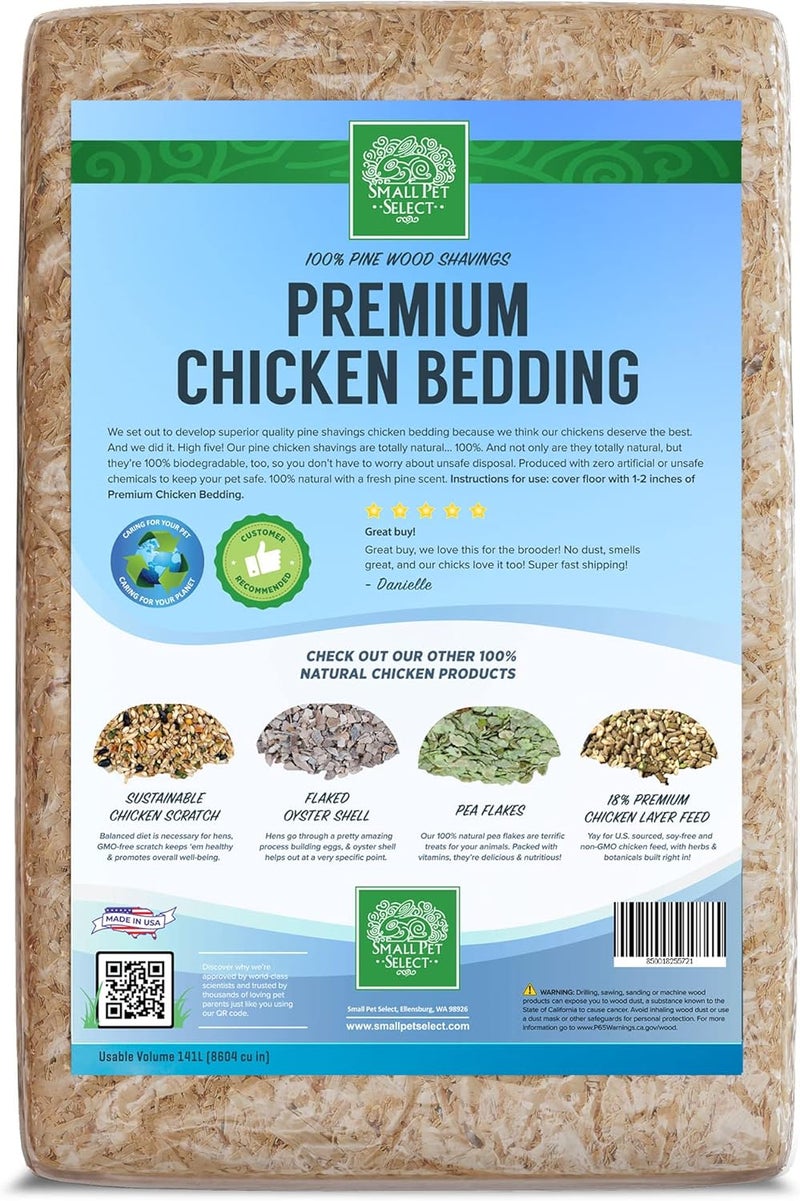 Small Pet Select Pine Shavings Chicken Bedding, Chicken Coop Bedding, Wood Shavings, Great for Hen Nesting Boxes and Chick Brooders, 141L - Image 5